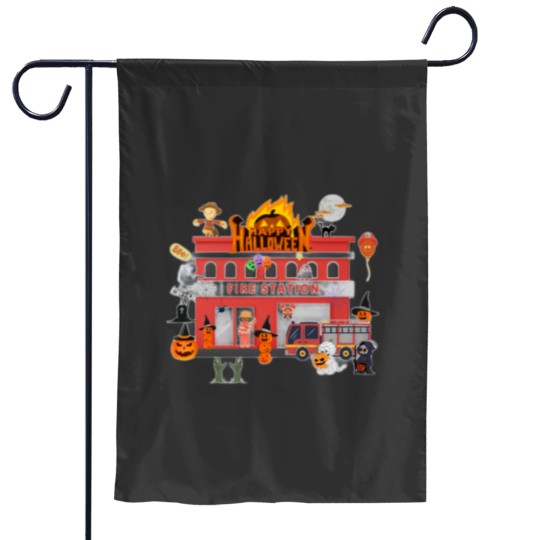Discover Firefighter Halloween - Firee station Happy Halloween Garden Flags