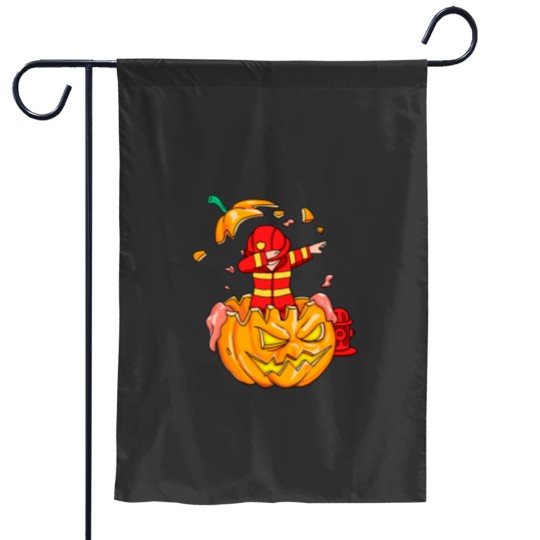 Discover Firefighter Dabbingg Halloween Garden Flags