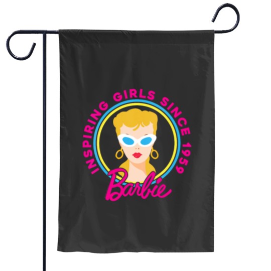 Discover Womens Barbies 60th Anniversary Inspiring Girls Since 59 VNeck Garden Flags