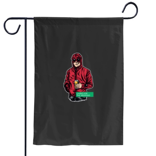 Discover Living For The Weekend RED Garden Flags