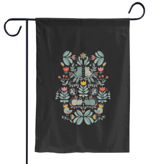 Discover Swedish Folk Cats Garden Flags