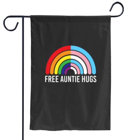 Discover Free Auntie Hugs Rainbow Transgender Flag LGBTQ Gay Pride Garden Flags