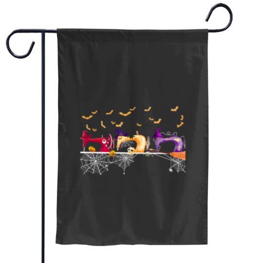Discover Halloween Sewing Machine Pumpkin Skull Garden Flags