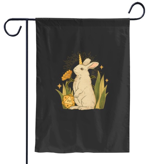 Discover ALMIRAJ DND DICE Cute Rabbit D20 dice. Garden Flags
