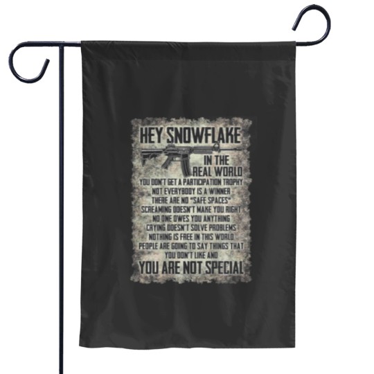 Discover Hey Snowflake In The Real World on back Garden Flags