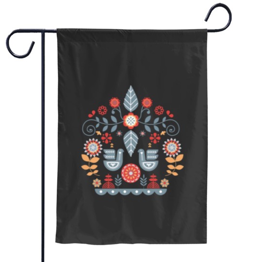 Discover Scandinavian Pattern Folk Garden Flags