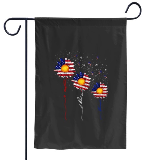 Discover christian cross red white blessed sunflower 4th of july Garden Flags