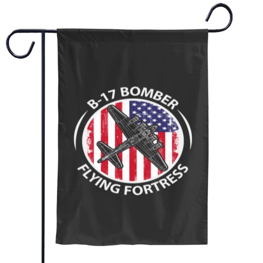 Discover B17 Flying Fortress with flag Garden Flags