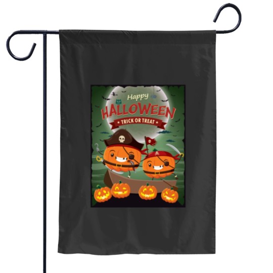 Discover cute pumpkin plays the role of a pirate Garden Flags