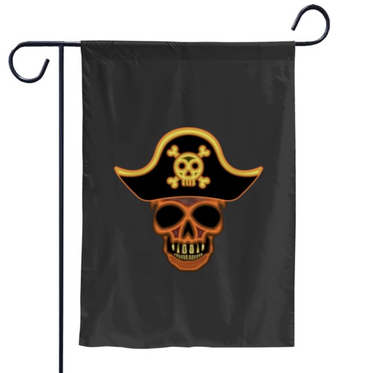 Discover Pirate Skull Halloween Metallic Garden Flags