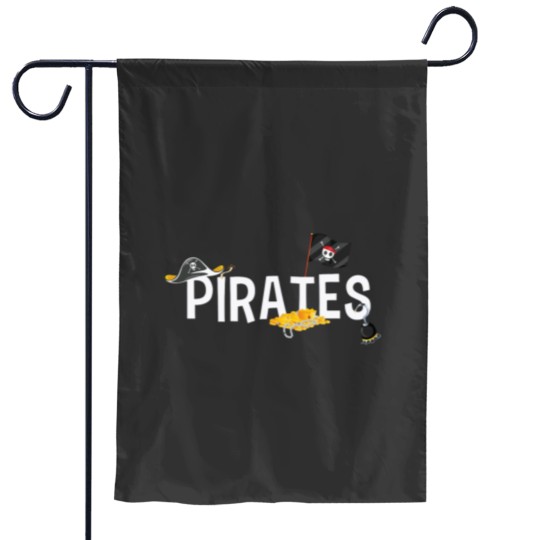 Discover Pirates Font with Associated Piratey Images Garden Flags