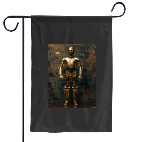 Discover C3P0 Droid Star Warss Fan Art Premium Garden Flags