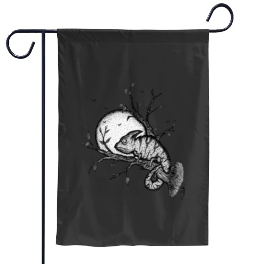 Discover grumpy chameleon Garden Flags