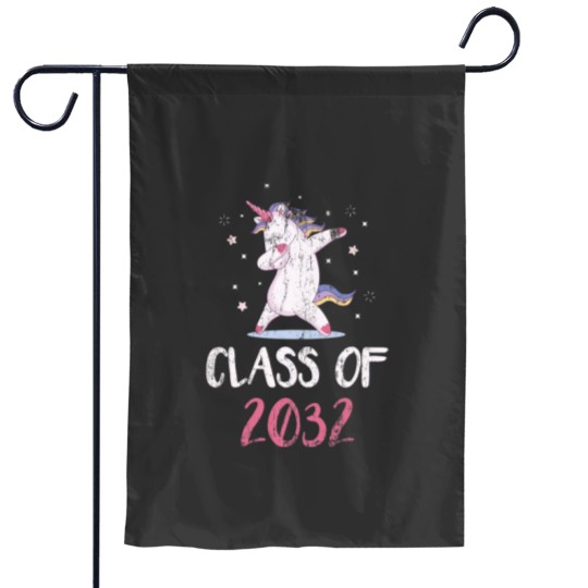 Discover 2032 Graduation Shirt, Class of 2032 Unicorns Grow With Me Classic Garden Flags