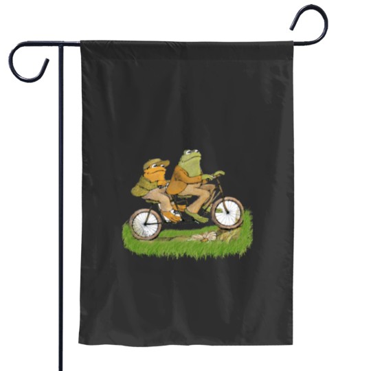 Discover frog and toad on the bike Garden Flags