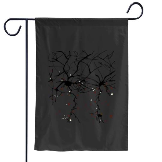 Discover Orange Neurons Garden Flags