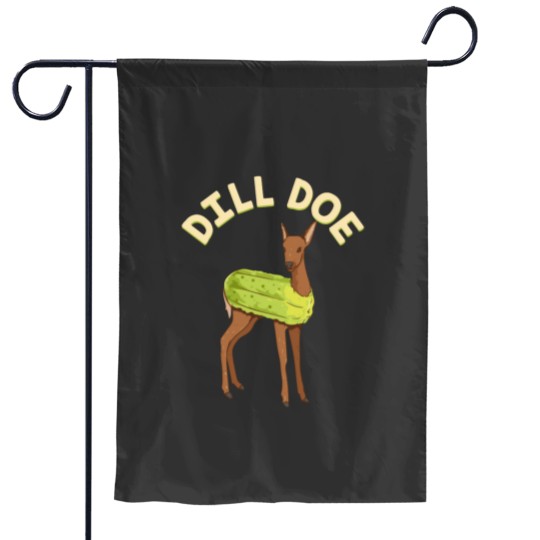 Discover Dill Doe Garden Flags Animal Pun Pickle  Funny Deer Garden Flags