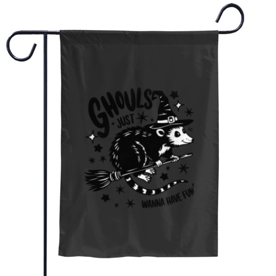 Discover Halloween Opossum Cute And Funny Midnight Adventure Garden Flags