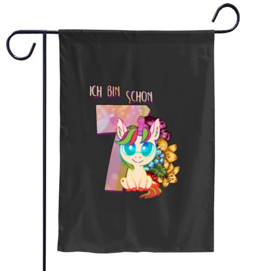 Discover Girls Unicornss 7ss years old 7th birthday gift Garden Flags