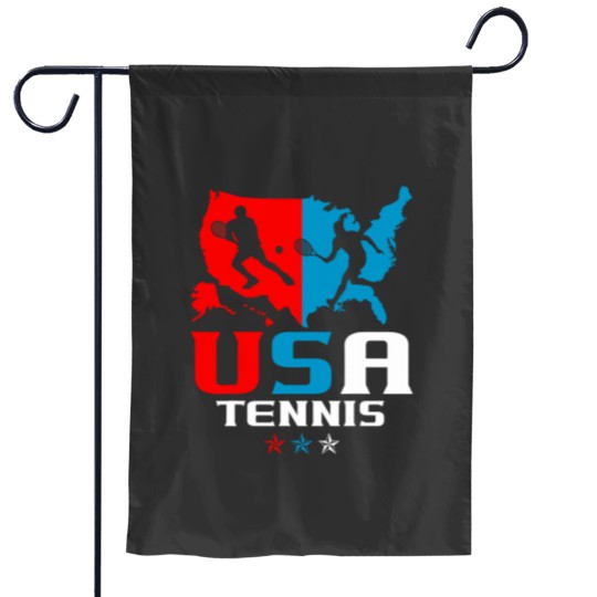 Discover USA Tennis Independence Day American Flag Racket Sports Garden Flags