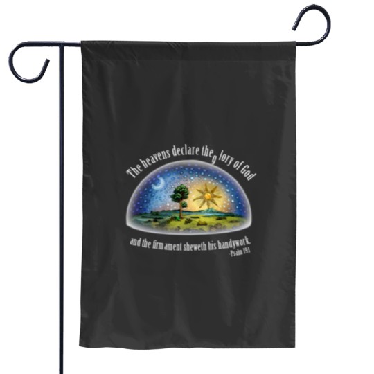 Discover Flat Earth Psalm 191 The Firmament Black Essential Garden Flags