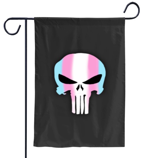 Discover Trans Pride Skull Garden Flags