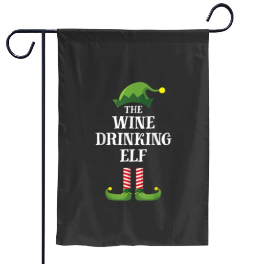 Discover winess Drinking Elf Matching Family Group Christmas Garden Flags