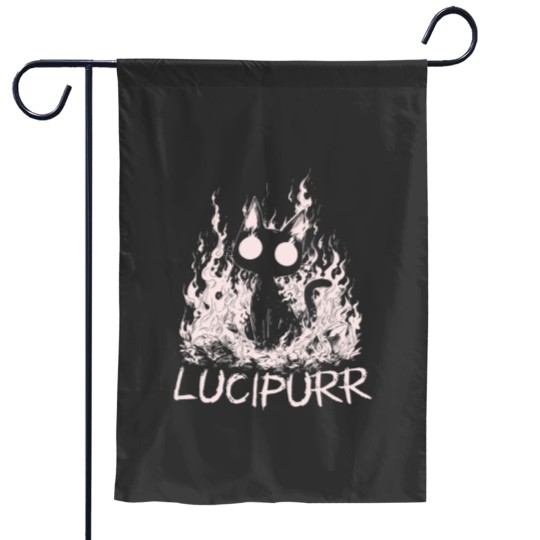 Discover Lucipurr Cat Lover Satanic Lucifer Baphomets Demon Kitty Garden Flags