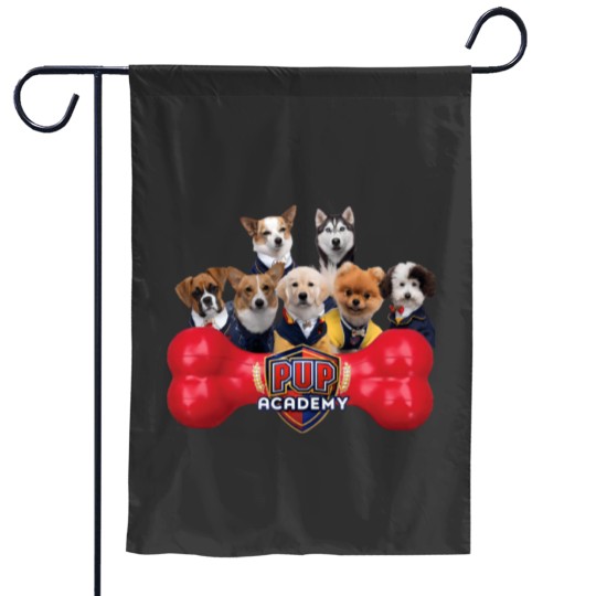 Discover Pup Academy Show Garden Flags