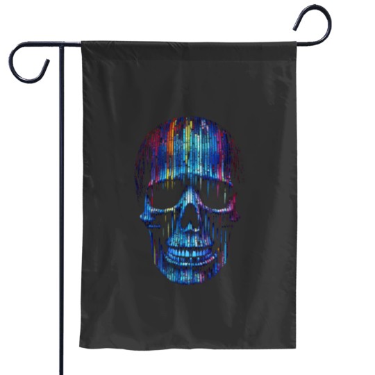 Discover Skull Pixel Colorful Fantasy Artwork Graphic Art Skull Garden Flags