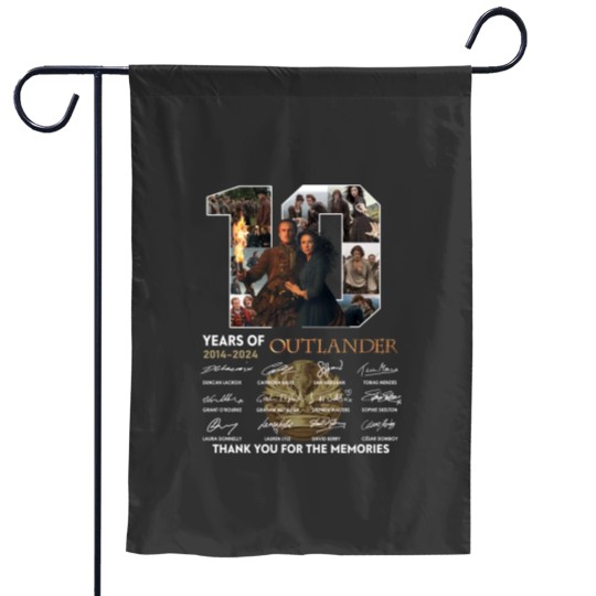 Discover Outlander Garden Flags, 10 Years Of Outlander 2014 2024 Signatures Garden Flags