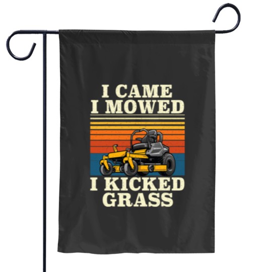 Discover I Came I Mowed I Kicked Grass Lawn Mower Landscaping Garden Flags
