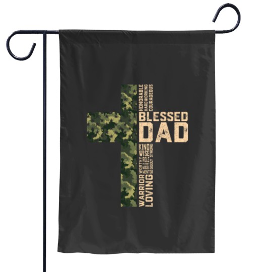 Discover Christian Blessed Dad Camo Flags Cross Religious Fathers Day Garden Flags