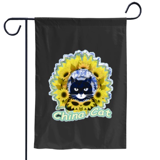 Discover China Cat Sunflower Batik Garden Flags