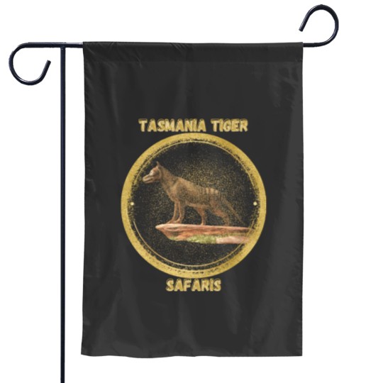 Discover Extinct Tasmania Tiger Safari Garden Flags