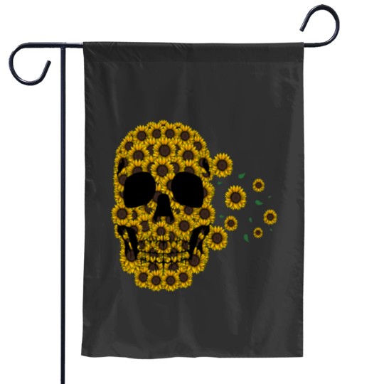 Discover Sunflower Skull Lazy Halloween Costume Cute skeletonss Garden Flags