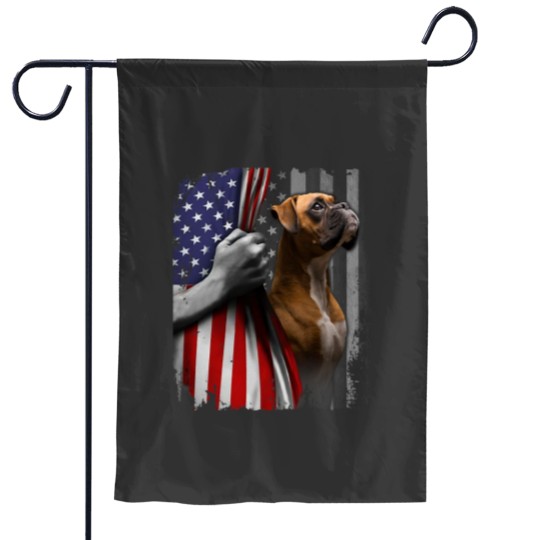 Discover Patriotic Boxer Vintages American Flags Dog Lover Men Women Garden Flags