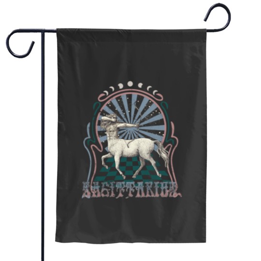 Discover Sagittarius Zodiac Vintage Garden Flags, Celestial Sagittarius Garden Flags