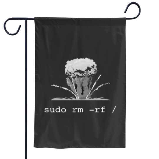 Discover Linux T Shirt Funny Linux Command Sudo RM RF for Men Women Garden Flags