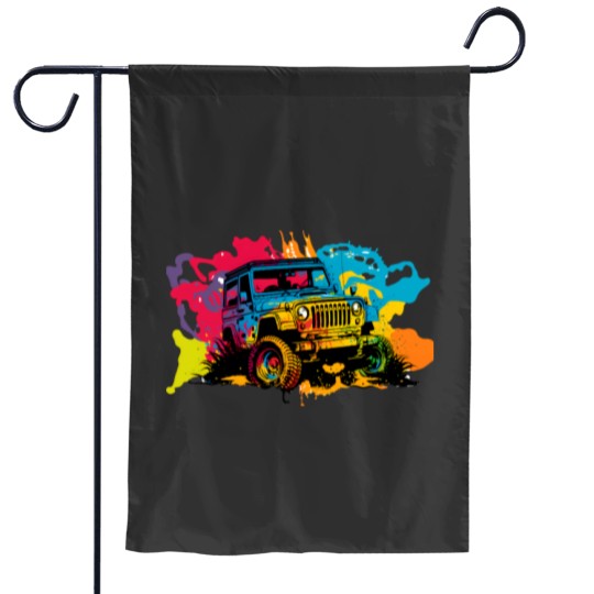 Discover 4x4 Jeep Wrangler Illustration For Jeep Lovers Garden Flags