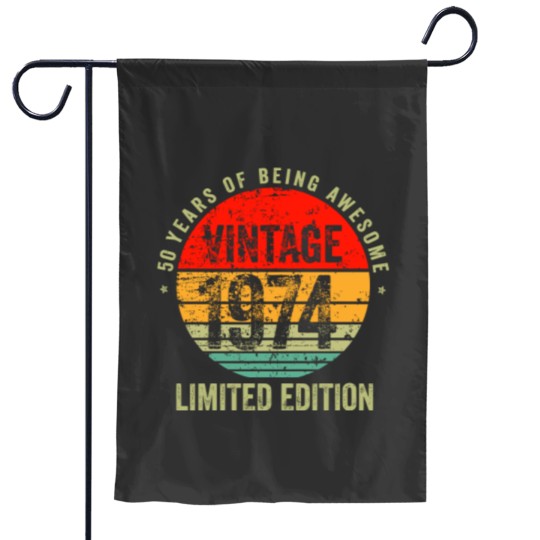 Discover Vintage 1974, 1974 vintage birthday, 50 birthday Garden Flags