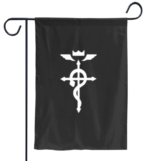 Discover Flamel Cross red and white Fullmetal alchemist Garden Flags