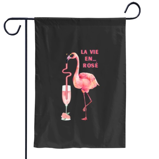 Discover La Vie en Rose Flamingo Cheers Garden Flags