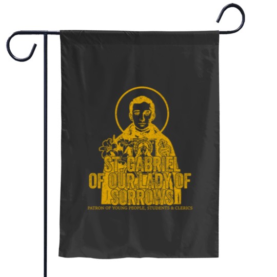 Discover catholicism gold st gabriel of our lady of sorrows saint Garden Flags