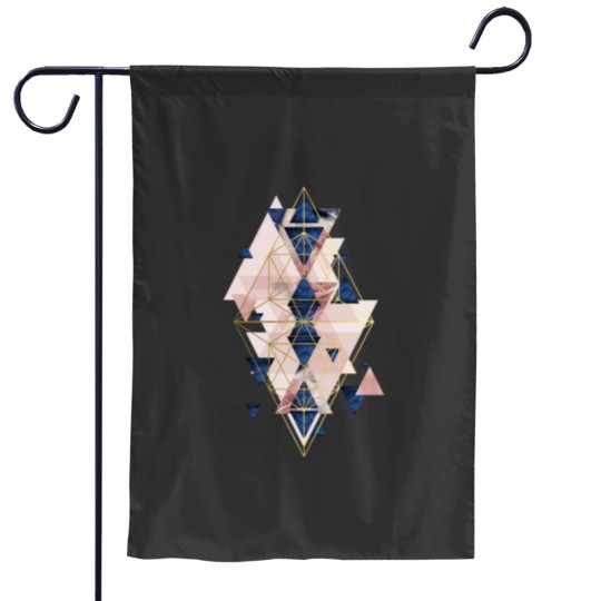Discover Blush Pink and Navy Geometric Garden Flags