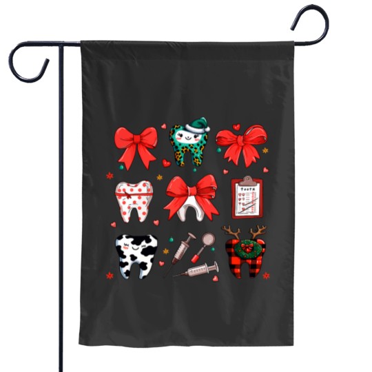 Discover christmas coquette bow dental dentists hygienist cute th Garden Flags