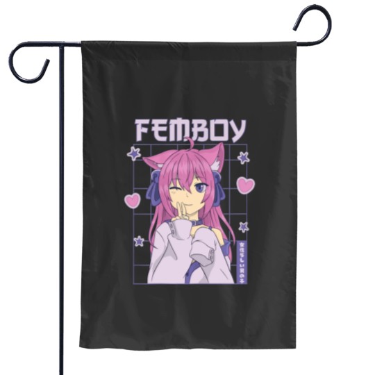 Discover Femboy Anime Cute Little Femboy Garden Flags