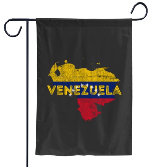 Discover Venezuelan Map and Flags Souvenir Distressed Venezuela Long Sleeve Garden Flags