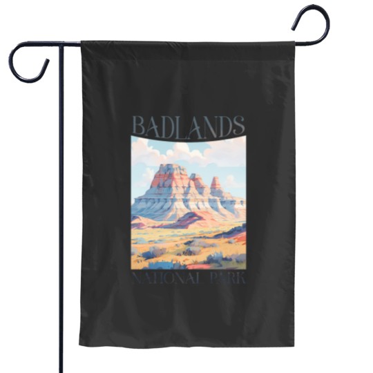 Discover Badlands National Park USA South Dakota Nature Hiking Garden Flags