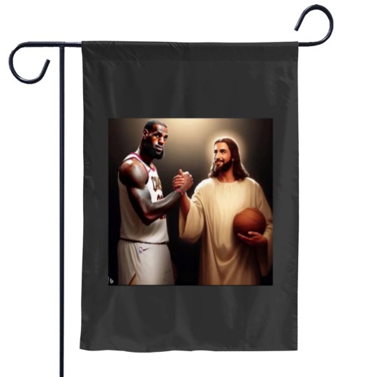 Discover Lebron James Jesus Premium Garden Flags
